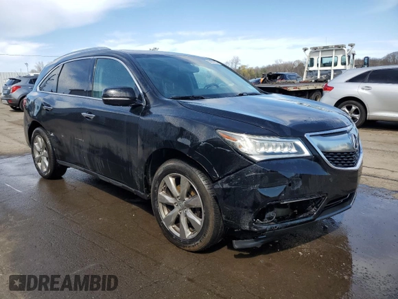 2014 Acura MDX Advance with VIN 5FRYD4H83EB041321, listed as a Copart auction lot 53057295 with Not Provided miles and Salvage Title. Bid and sale history available at DreamBid. Image 4.