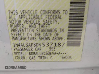 2013 Nissan Altima SV with VIN 1N4AL3AP8DN537187, listed as a IAAI auction lot 42375168 with 192,094 mi miles and . Bid and sale history available at DreamBid. Image 9.