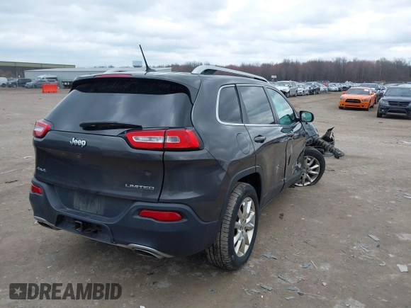 2015 Jeep Cherokee Limited with VIN 1C4PJMDS5FW587879, listed as a IAAI auction lot 41864622 with 143,843 mi miles. Bid and sale history available at carsss.com. Image 4.