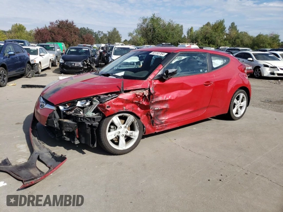 2013 Hyundai Veloster w/Black Int with VIN KMHTC6AD7DU132479, listed as a Copart auction lot 44785445 with 150,334 mi miles and Salvage Title. Bid and sale history available at carsss.com. Image 1.