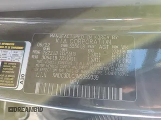 2022 Kia EV6 Wind with VIN KNDC3DLC3N5069339, listed as a Copart auction lot 74830034 with 50,147 mi miles and Salvage Title. Bid and sale history available at carsss.com. Image 13.