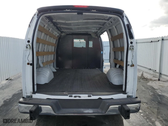 2023 GMC Savana Cargo Van with VIN 1GTW7AFP1P1130650, listed as a Copart auction lot 50418755 with NaN miles and Salvage Title. Bid and sale history available at carsss.com. Image 6.