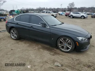 2017 BMW 3 Series 330e iPerformance with VIN WBA8E1C58HK895185, listed as a Copart auction lot 49287055 with 61,391 mi miles and Salvage Title. Bid and sale history available at carsss.com. Image 4.
