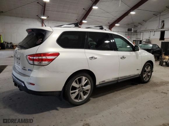 2014 Nissan Pathfinder Platinum Hybrid with VIN 5N1CR2MM2EC645763, listed as a Copart auction lot 52005625 with 155,386 mi miles and Clean Title. Bid and sale history available at carsss.com. Image 3.