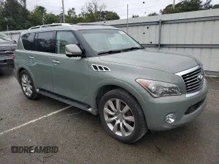 2011 Infiniti QX56 7-passenger with VIN JN8AZ2NE8B9006786, listed as a Copart auction lot 81556984 with 164,074 mi miles and Non Repairable. Bid and sale history available at carsss.com. Image 4.