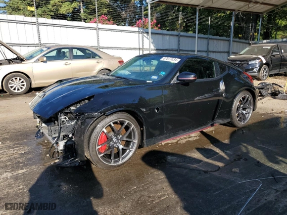 2019 Nissan 370Z Coupe with VIN JN1AZ4EH5KM421047, listed as a Copart auction lot 67577634 with 74711 miles and Salvage Title. Bid and sale history available at carsss.com. Image 1.