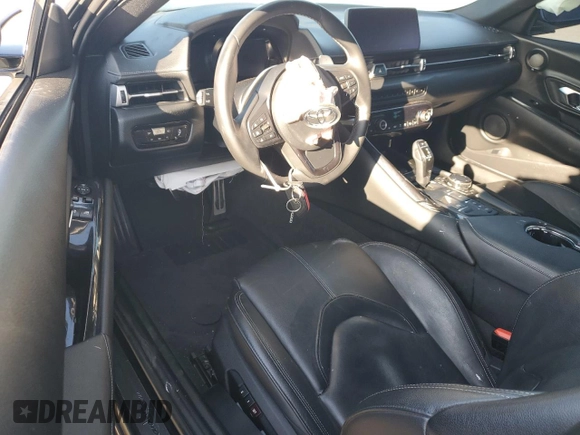2021 Toyota GR Supra 3.0 with VIN WZ1DB0C04MW038391, listed as a Copart auction lot 83372814 with 0 mi miles and Salvage Title. Bid and sale history available at carsss.com. Image 8.