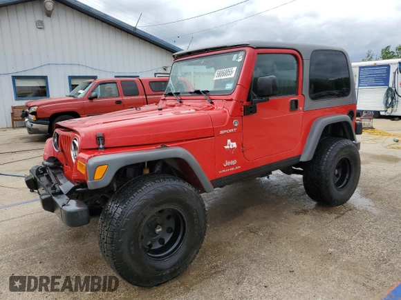 2005 Jeep Wrangler Sport z VIN 1J4FA49S75P317995, wystawiony jako Copart lot #58060055 z przebiegiem 189 332 mil mil oraz Szkoda całkowita • Salvage title. Historia ofert i sprzedaży dostępna na DreamBid. Obrazek 1.