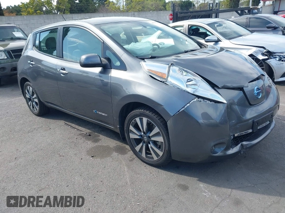 2017 Nissan LEAF S with VIN 1N4BZ0CP1HC302579, listed as a IAAI auction lot 41920542 with 37,462 mi miles. Bid and sale history available at carsss.com. Image 1.