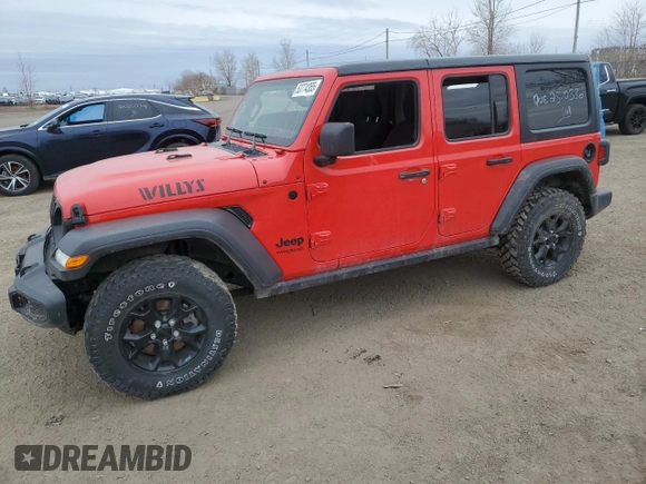 2022 Jeep Wrangler Unlimited Willys with VIN 1C4HJXDN7NW217581, listed as a Copart auction lot 53774355 with 51,126 mi miles and Clean title. Bid and sale history available at DreamBid. Image 1.