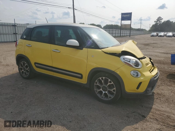 2014 FIAT 500L Trekking with VIN ZFBCFADH3EZ010061, listed as a Copart auction lot 59263115 with 98,207 mi miles and Salvage title. Bid and sale history available at DreamBid. Image 4.
