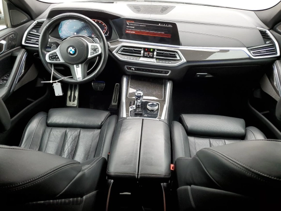2021 BMW X6 M50i with VIN 5UXCY8C04M9D98395, listed as a Copart auction lot 85536134 with 57,891 mi miles and Salvage Title. Bid and sale history available at carsss.com. Image 8.