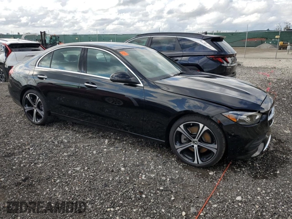 2025 Mercedes-Benz C 300 with VIN W1KAF4GBXSR252554, listed as a Copart auction lot 52370245 with 1,401 mi miles and Salvage Title. Bid and sale history available at DreamBid. Image 4.