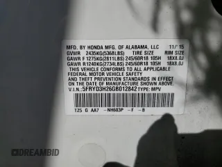 2016 Acura MDX с VIN 5FRYD3H26GB012842, выставлен на аукционе Copart как лот 61694715 с пробегом 148 317 миль миль и Списание • Salvage title. История ставок и продаж доступна на DreamBid. Изображение 13.