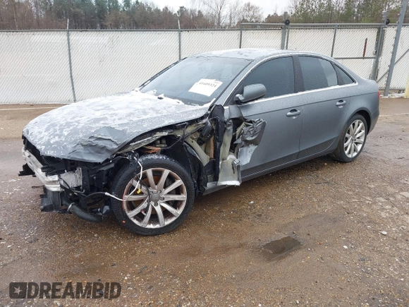 2013 Audi A4 Premium Plus with VIN WAUFFAFL2DN020529, listed as a IAAI auction lot 41609324 with 164,614 mi miles. Bid and sale history available at carsss.com. Image 2.
