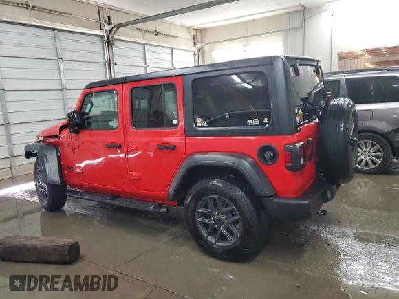 2024 Jeep Wrangler Sport S with VIN 1C4PJXDN5RW210582, listed as a Copart auction lot 47043845 with 18,593 mi miles and Salvage title. Bid and sale history available at DreamBid. Image 2.