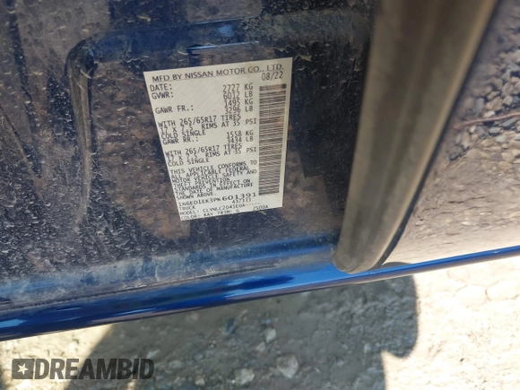 2023 Nissan Frontier SV with VIN 1N6ED1EK3PN601391, listed as a IAAI auction lot 42176757 with 34,030 mi miles and . Bid and sale history available at DreamBid. Image 9.