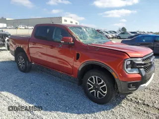 2024 Ford Ranger LARIAT with VIN 1FTER4KH8RLE11891, listed as a Copart auction lot 77827834 with 12,423 mi miles and Salvage Title. Bid and sale history available at carsss.com. Image 4.