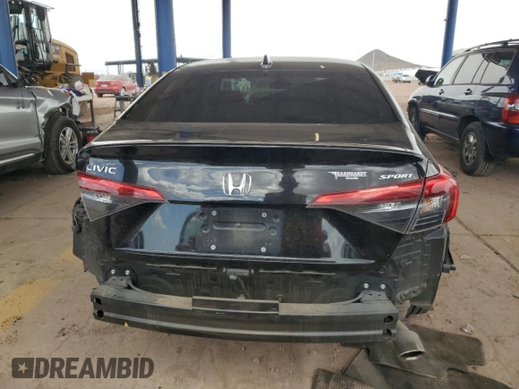 2022 Honda Civic Sedan Sport with VIN 2HGFE2F59NH606847, listed as a Copart auction lot 52019865 with 34,200 mi miles and Salvage Title. Bid and sale history available at carsss.com. Image 6.