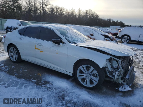 2021 Acura TLX w/Technology Package with VIN 19UUB6F43MA006630, listed as a Copart auction lot 89204595 with 19,208 mi miles and Clean Title. Bid and sale history available at carsss.com. Image 4.