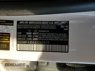 2018 Mercedes-Benz C with VIN 55SWF4JB6JU265829, listed as a Copart auction lot 48413495 with 66,806 mi miles and Salvage Title. Bid and sale history available at carsss.com. Image 12.