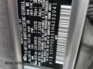 2017 Kia Sorento EX with VIN 5XYPHDA51HG232041, listed as a Copart auction lot 53350245 with 165,724 mi miles and Clean title. Bid and sale history available at DreamBid. Image 12.