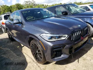2022 BMW X6 M50i z VIN 5UXCY8C04N9K18587, wystawiony jako Copart lot #62977162 z przebiegiem Nie podano mil oraz . Historia ofert i sprzedaży dostępna na DreamBid. Obrazek 1.