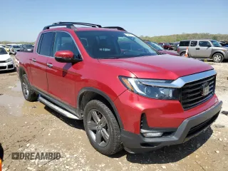 2023 Honda Ridgeline RTL-E with VIN 5FPYK3F76PB016502, listed as a Copart auction lot 54107235 with 27,516 mi miles and Salvage title. Bid and sale history available at DreamBid. Image 4.