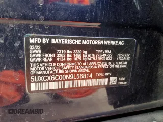 2022 BMW X7 M50i z VIN 5UXCX6C00N9L56814, wystawiony jako Copart lot #46108725 z przebiegiem 35 216 mil mil oraz Szkoda całkowita • Salvage title. Historia ofert i sprzedaży dostępna na DreamBid. Obrazek 13.