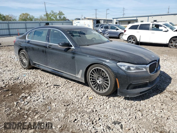 2019 BMW 7 Series with VIN WBA7F2C13KB242430, listed as a Copart auction lot 55525835 with 58,559 mi miles and Salvage title. Bid and sale history available at DreamBid. Image 4.