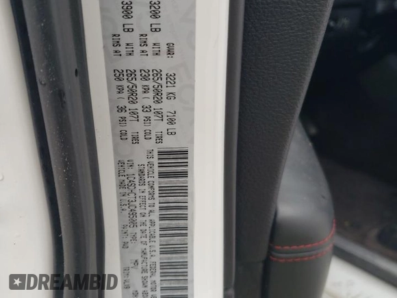 2018 Dodge Durango R/T с VIN 1C4SDHCT3JC495005, выставлен на аукционе Copart как лот 55280025 с пробегом Не указан миль и Списание • Salvage title. История ставок и продаж доступна на DreamBid. Изображение 13.
