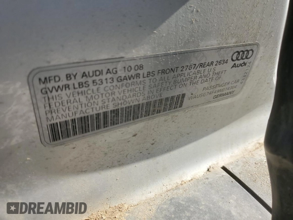 2009 Audi A6 Premium Plus z VIN WAUSG74F49N014704, wystawiony jako Copart lot #64982314 z przebiegiem 212 788 mil mil oraz Czysty tytuł • Clean title. Historia ofert i sprzedaży dostępna na DreamBid. Obrazek 13.