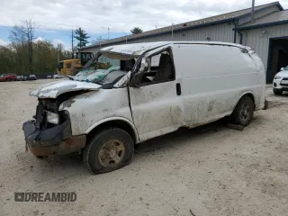 2008 Chevrolet Express Cargo z VIN 1GCFG15X581215851, wystawiony jako Copart lot #55747555 z przebiegiem Nie podano mil oraz Szkoda całkowita • Salvage title. Historia ofert i sprzedaży dostępna na DreamBid. Obrazek 1.