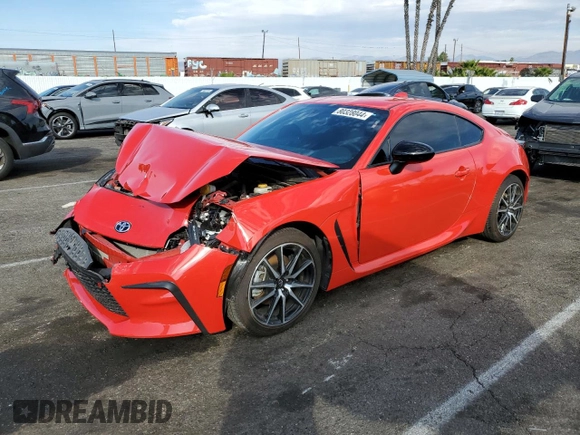 2023 Toyota GR86 with VIN JF1ZNBC11P8759329, listed as a Copart auction lot 80328044 with 10,616 mi miles and Salvage Title. Bid and sale history available at carsss.com. Image 1.