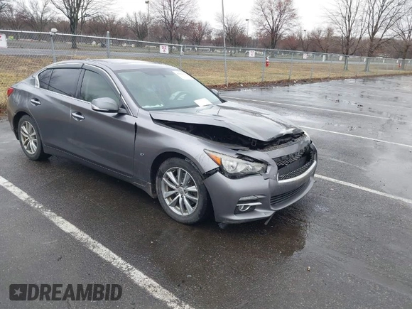 2014 Infiniti Q50 Premium with VIN JN1BV7AR7EM686881, listed as a IAAI auction lot 41812109 with 161,994 mi miles. Bid and sale history available at carsss.com. Image 1.