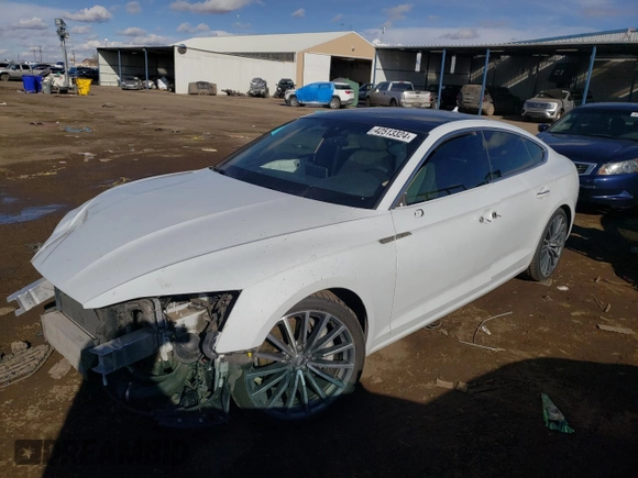 2018 Audi A5 Sportback Premium Plus with VIN WAUBNCF55JA007923, listed as a Copart auction lot 42513324 with 84,797 mi miles. Bid and sale history available at carsss.com. Image 1.