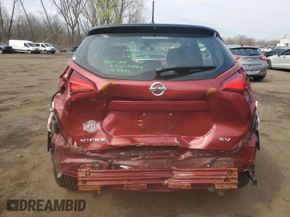 2020 Nissan Kicks SV with VIN 3N1CP5CV4LL538997, listed as a Copart auction lot 51787405 with 65,121 mi miles and Salvage Title. Bid and sale history available at carsss.com. Image 6.