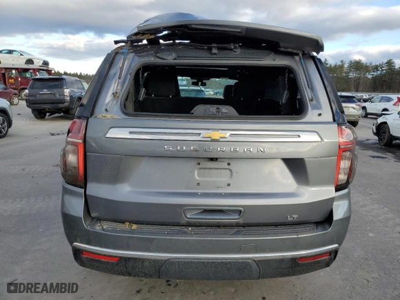2021 Chevrolet Suburban LT with VIN 1GNSKCKD5MR164499, listed as a Copart auction lot 85023594 with 46,341 mi miles and Salvage Title. Bid and sale history available at carsss.com. Image 6.
