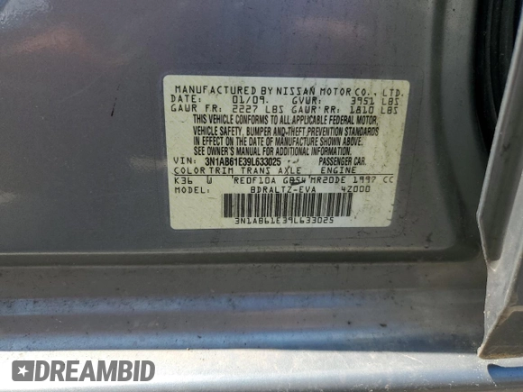 2009 Nissan Sentra SR FE+ with VIN 3N1AB61E39L633025, listed as a Copart auction lot 64468454 with 119,294 mi miles and Salvage title. Bid and sale history available at DreamBid. Image 12.