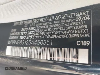 2005 Mercedes-Benz S 430 z VIN WDBNG83J25A450351, wystawiony jako IAAI lot #42273503 z przebiegiem 205 306 mil mil oraz . Historia ofert i sprzedaży dostępna na DreamBid. Obrazek 9.
