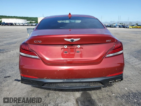 2020 Genesis G70 2.0T with VIN KMTG44LA8LU045233, listed as a Copart auction lot 55247925 with 42,405 mi miles and Salvage title. Bid and sale history available at DreamBid. Image 6.