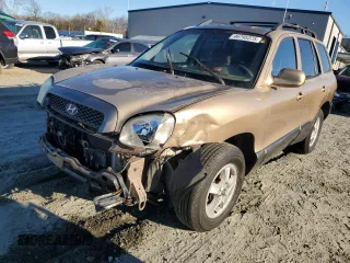 2004 Hyundai Santa Fe GLS with VIN KM8SC73E24U746430, listed as a Copart auction lot 46795375 with 167,697 mi miles and Salvage Title. Bid and sale history available at carsss.com. Image 1.