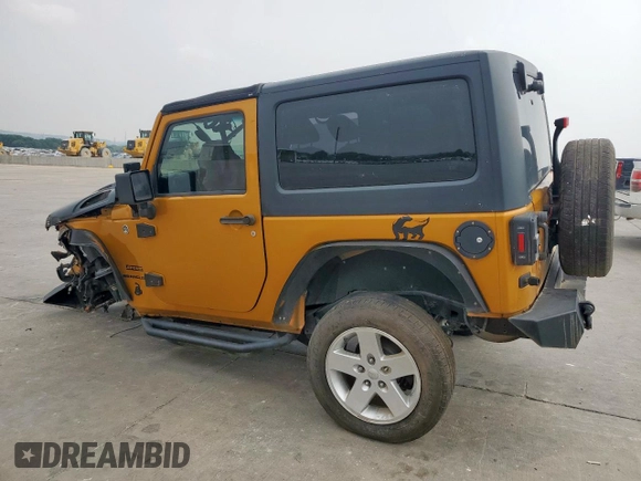 2014 Jeep Wrangler Sport z VIN 1C4AJWAG7EL181121, wystawiony jako Copart lot #42599235 z przebiegiem 130 721 mil mil oraz Szkoda całkowita • Salvage title. Historia ofert i sprzedaży dostępna na DreamBid. Obrazek 2.