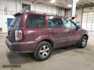 2007 Honda Pilot EX-L with VIN 5FNYF28667B035000, listed as a Copart auction lot 46336485 with 206,341 mi miles and Salvage Title. Bid and sale history available at carsss.com. Image 3.