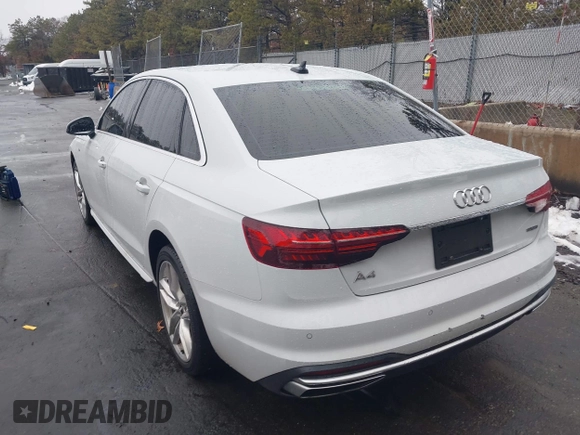2021 Audi A4 S line Premium Plus with VIN WAUEAAF48MA014602, listed as a IAAI auction lot 41558351 with 44,229 mi miles and . Bid and sale history available at DreamBid. Image 3.