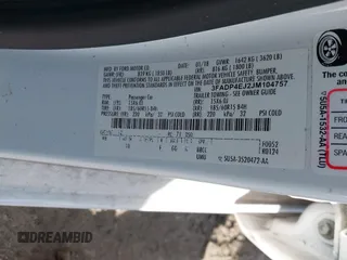 2018 Ford Fiesta SE with VIN 3FADP4EJ2JM104757, listed as a IAAI auction lot 41294333 with 60,962 mi miles. Bid and sale history available at carsss.com. Image 9.