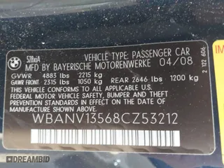 2008 BMW 5 Series 528xi with VIN WBANV13568CZ53212, listed as a IAAI auction lot 41776789 with 101,070 mi miles. Bid and sale history available at carsss.com. Image 9.