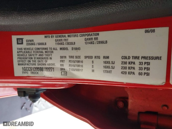 2009 Chevrolet Colorado LT w/1LT with VIN 1GCCS139598102271, listed as a IAAI auction lot 41706440 with 211,551 mi miles. Bid and sale history available at carsss.com. Image 9.