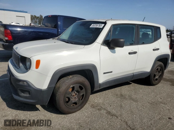 2017 Jeep Renegade Sport with VIN ZACCJBAB4HPE69958, listed as a Copart auction lot 55255765 with 176,239 mi miles and Clean Title. Bid and sale history available at carsss.com. Image 1.