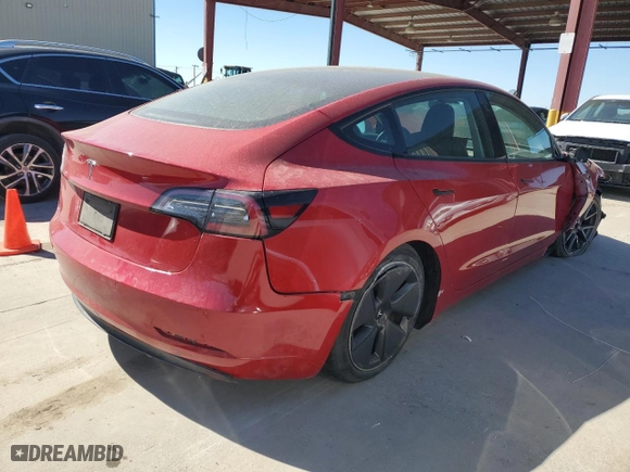 2022 Tesla Model 3 with VIN 5YJ3E1EA8NF290504, listed as a Copart auction lot 50236235 with 80,376 mi miles and Non Repairable. Bid and sale history available at carsss.com. Image 3.